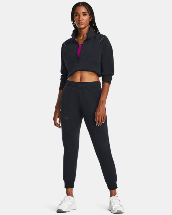 Women's UA Unstoppable Fleece Joggers in Black image number 2